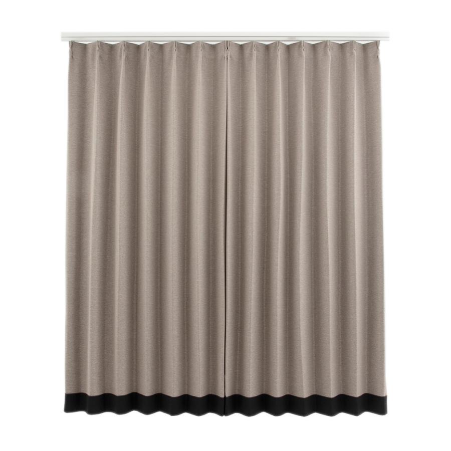 カーテン インテリア ファブリック 遮光性｜ すぐに使える遮光バイカラーヘリンボンドレープ 2枚セット ブラウン×ブラック  KEYUCA(ケユカ) | KEYUCA