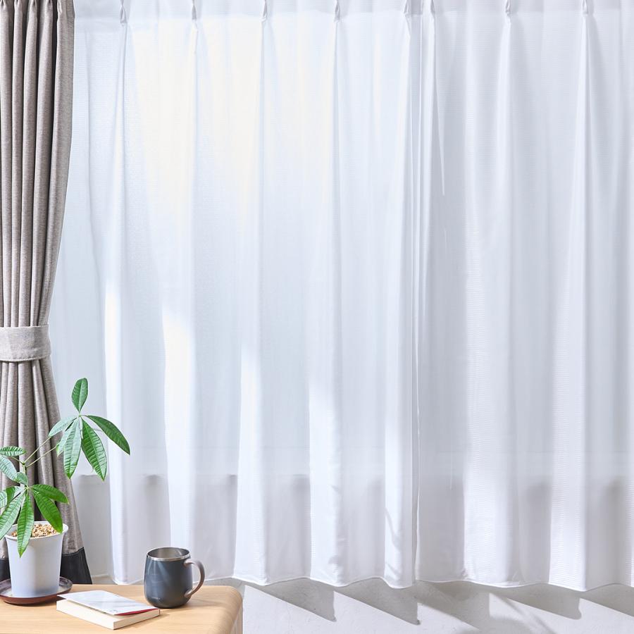 カーテン インテリア ファブリック 遮光生地｜ すぐに使える高機能ベーシックレース 2枚セット ホワイト  KEYUCA(ケユカ) | KEYUCA | 07