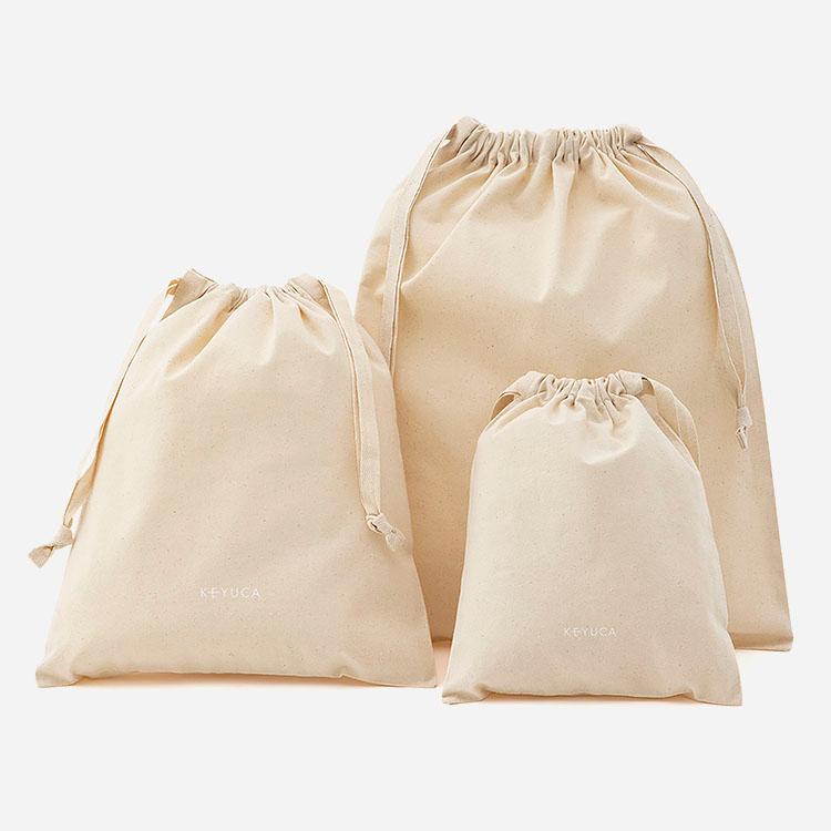 ギフトバッグ プレゼント 贈り物 梱包 包装 ポーチ シンプル｜【セルフラッピング専用】C巾着 Lサイズ アイボリー KEYUCA(ケユカ) | KEYUCA | 02