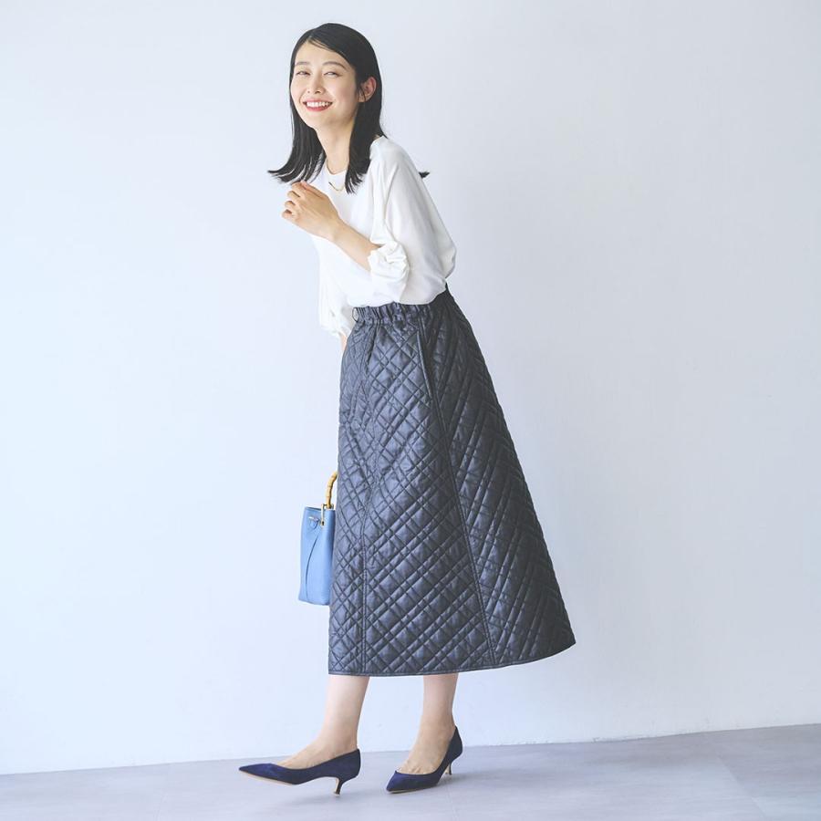 レディース 新作 スカート 防汚 撥水 すごナノ撥水 レイヤード 保温 ウエスト調整 キルティング ｜ 【すごナノ撥水】デザインキルトスカート  KEYUCA(ケユカ) | KEYUCA