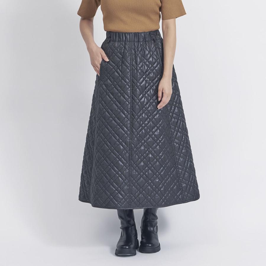 レディース 新作 スカート 防汚 撥水 すごナノ撥水 レイヤード 保温 ウエスト調整 キルティング ｜ 【すごナノ撥水】デザインキルトスカート  KEYUCA(ケユカ) | KEYUCA | 02