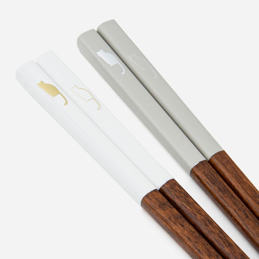 国産 天然木 カトラリー シンプル 可愛い 猫 食洗機可 ｜ 食洗 箔ねこ箸  KEYUCA(ケユカ) | KEYUCA | 05