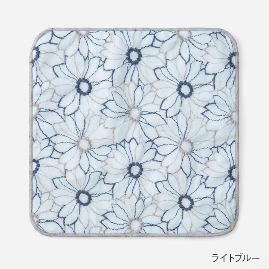 国産 エレガント タオル生地 吸水性 綿 日本製刺繍 おしゃれ ｜ ハンカチタオル 刺繍マーガレット  KEYUCA(ケユカ) | KEYUCA | 02