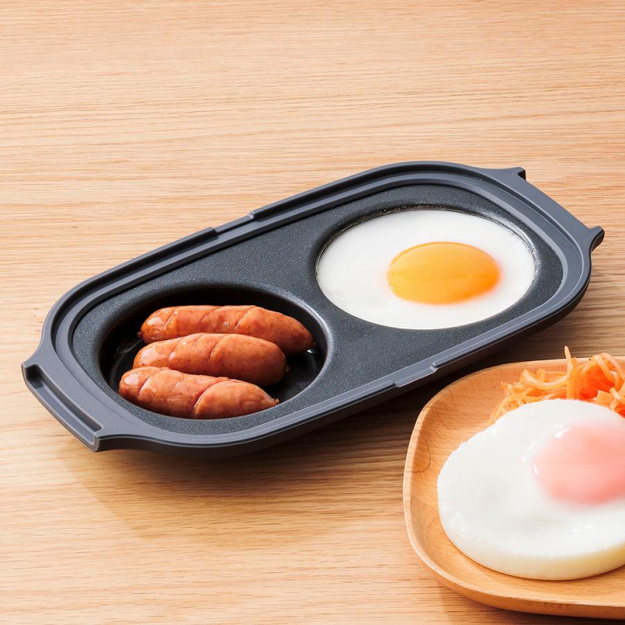 キッチン用品 電子レンジ用品 調理器具 直火並み 蒸し器 時短 食洗機可 ｜ 【電子レンジ専用】簡単レンジグリル スリム2連 ウォームグレー  KEYUCA(ケユカ) | KEYUCA