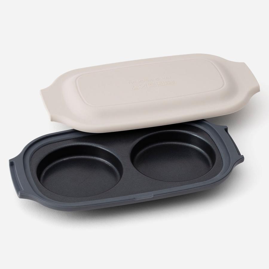 キッチン用品 電子レンジ用品 調理器具 直火並み 蒸し器 時短 食洗機可 ｜ 【電子レンジ専用】簡単レンジグリル スリム2連 ウォームグレー  KEYUCA(ケユカ) | KEYUCA | 04