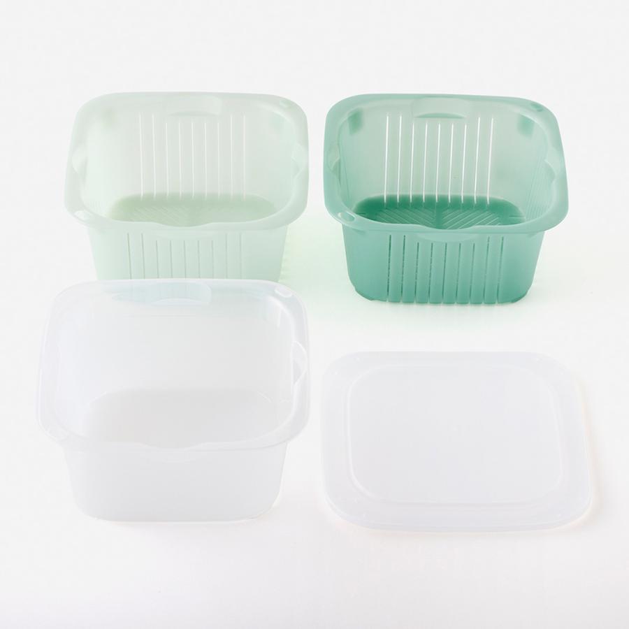国産 キッチン用品 調理 料理 蒸し料理 シンプル おしゃれ ｜ レンジで使える角型ザルボウル4点セット  KEYUCA(ケユカ) | KEYUCA | 10
