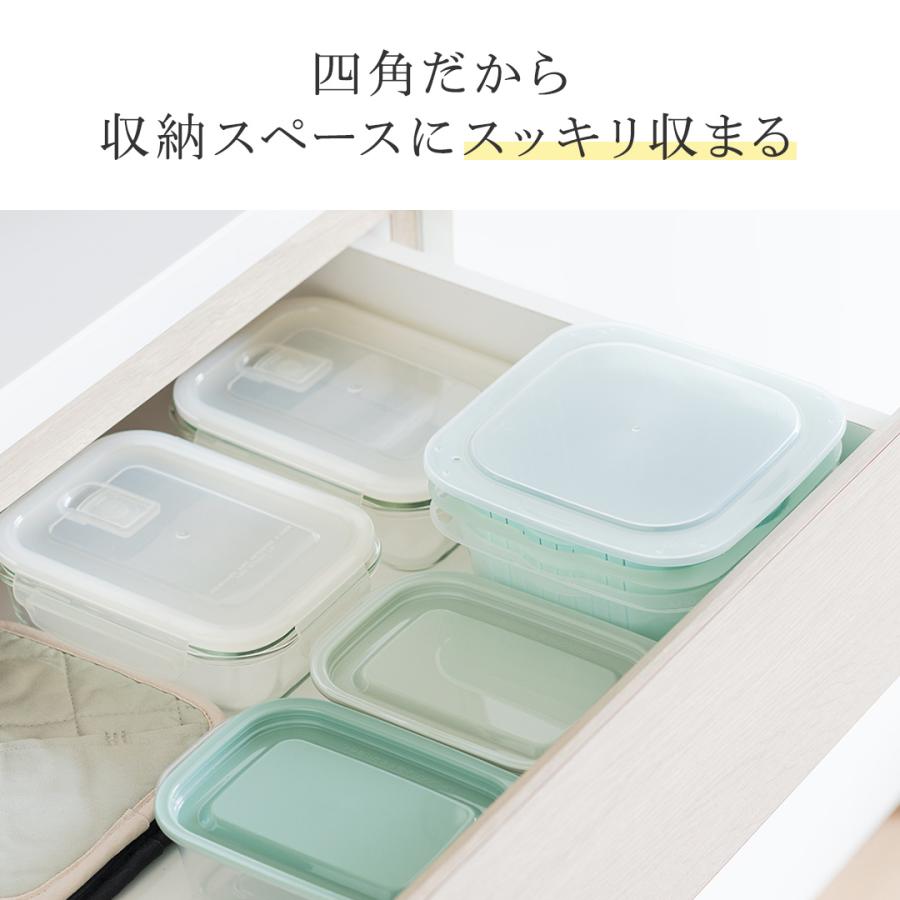国産 キッチン用品 調理 料理 蒸し料理 シンプル おしゃれ ｜ レンジで使える角型ザルボウル4点セット  KEYUCA(ケユカ) | KEYUCA | 07