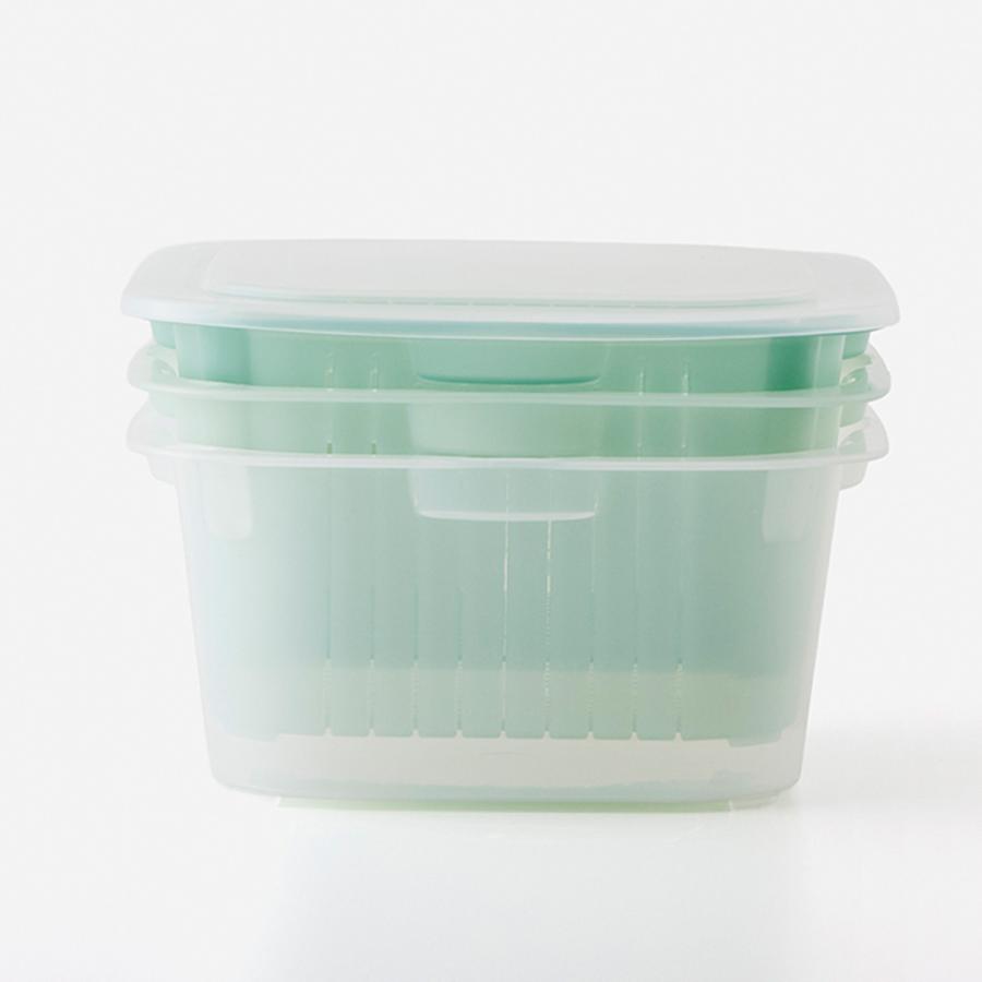 国産 キッチン用品 調理 料理 蒸し料理 シンプル おしゃれ ｜ レンジで使える角型ザルボウル4点セット  KEYUCA(ケユカ) | KEYUCA | 09