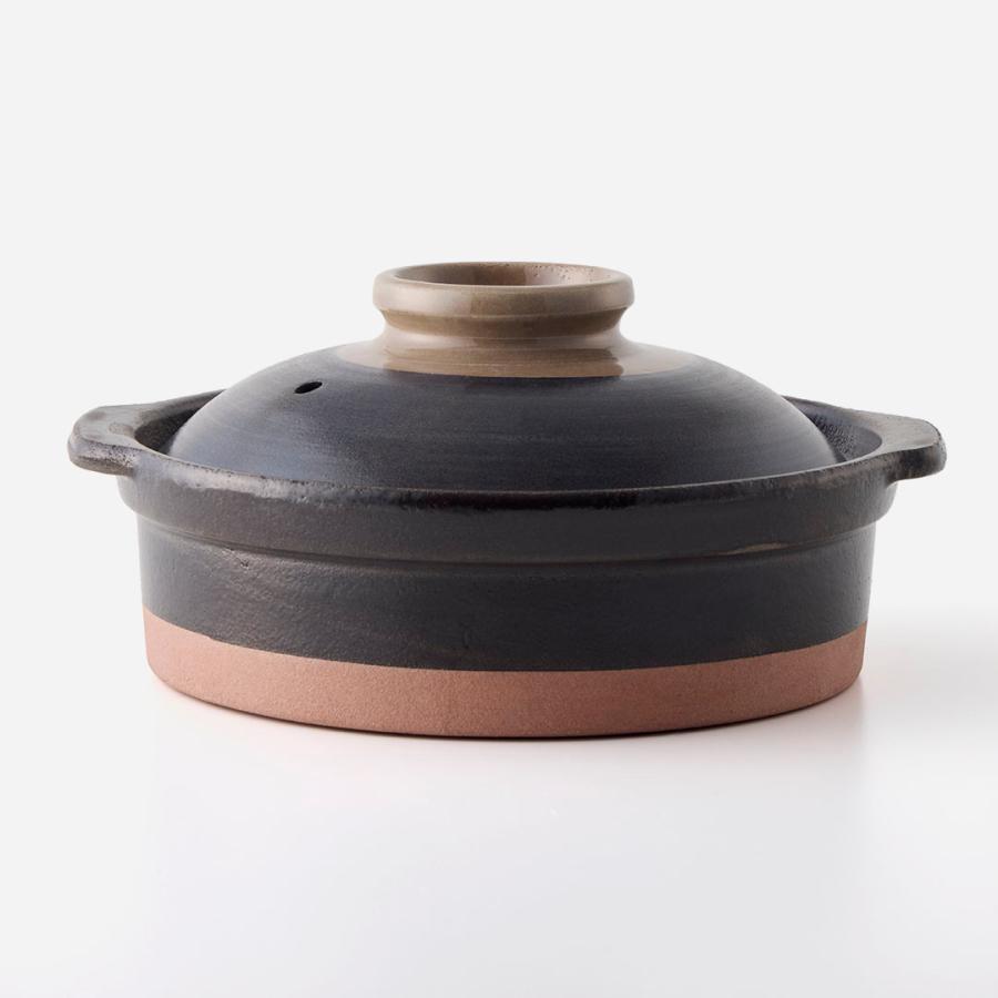 国産 キッチン用品 陶器 電子レンジ対応 直火対応 無地 ｜ 食洗機対応【萬古焼】焦げ付き落としやすい土鍋6号 ブラック  KEYUCA(ケユカ) | KEYUCA | 01