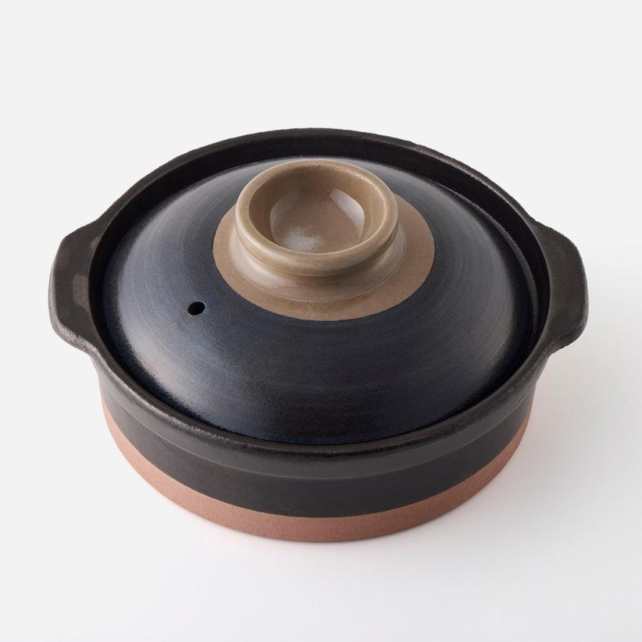 国産 キッチン用品 陶器 電子レンジ対応 直火対応 無地 ｜ 食洗機対応【萬古焼】焦げ付き落としやすい土鍋6号 ブラック  KEYUCA(ケユカ) | KEYUCA | 02