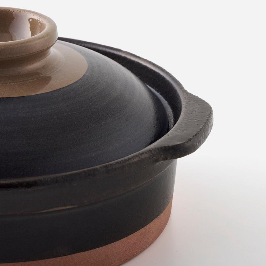 国産 キッチン用品 陶器 電子レンジ対応 直火対応 無地 ｜ 食洗機対応【萬古焼】焦げ付き落としやすい土鍋6号 ブラック  KEYUCA(ケユカ) | KEYUCA | 04