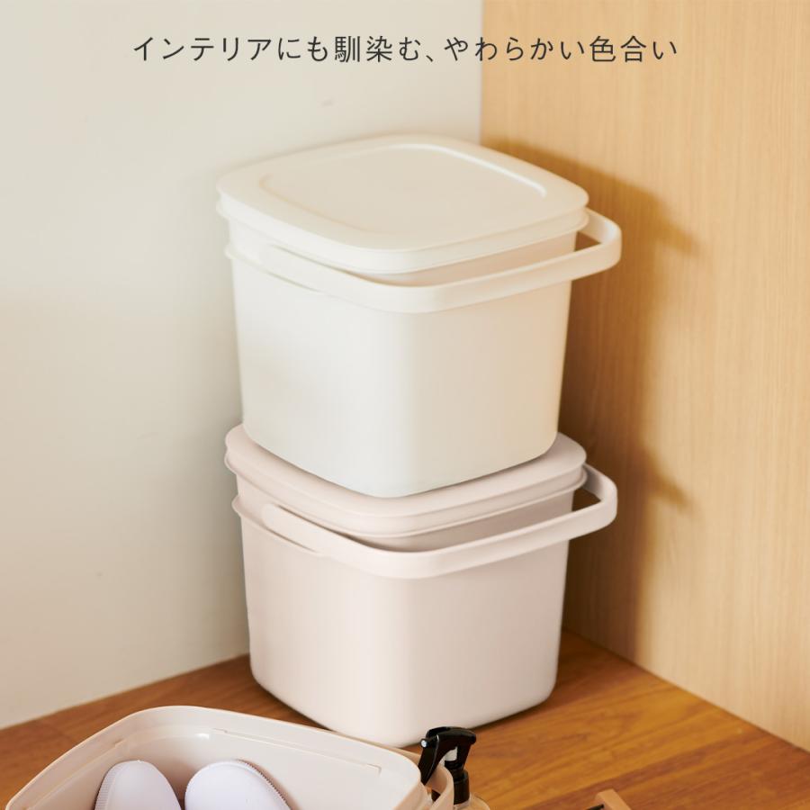 バケツ 蓋付き バスケット 掃除道具 おもちゃ収納 つけ置き フタ付き 目盛り付き[四角い収納バケツ 9L KEYUCA ケユカ] | KEYUCA | 12