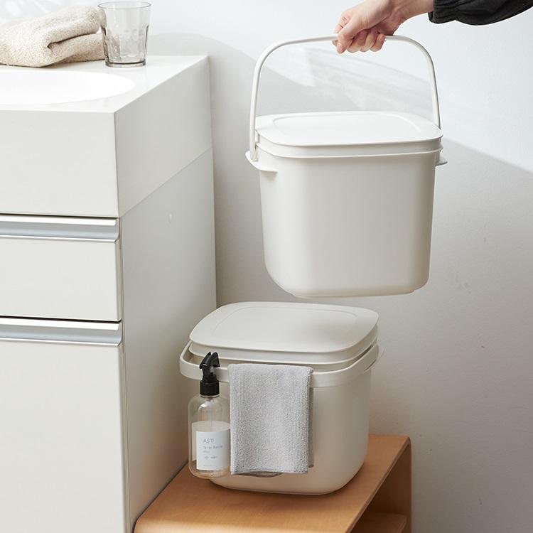 バケツ 蓋付き バスケット 掃除道具 おもちゃ収納 つけ置き フタ付き 目盛り付き[四角い収納バケツ 9L KEYUCA ケユカ] | KEYUCA | 14