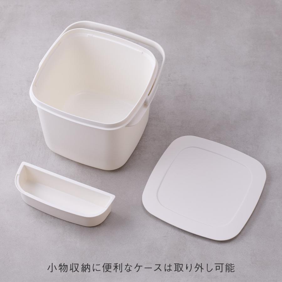バケツ 蓋付き バスケット 掃除道具 おもちゃ収納 つけ置き フタ付き 目盛り付き[四角い収納バケツ 9L KEYUCA ケユカ] | KEYUCA | 03