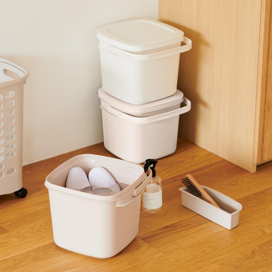 バケツ 蓋付き バスケット 掃除道具 おもちゃ収納 つけ置き フタ付き 目盛り付き[四角い収納バケツ 9L KEYUCA ケユカ] | KEYUCA | 08