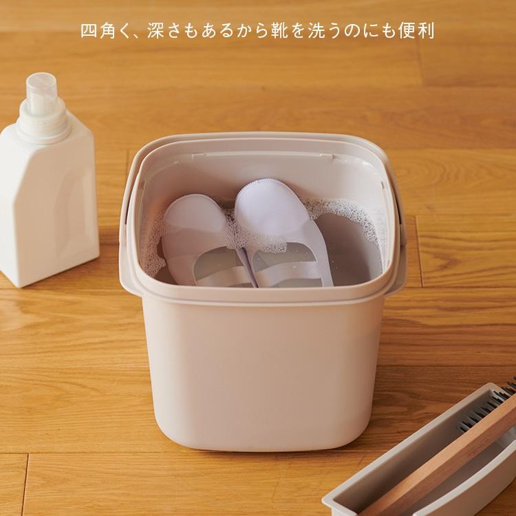 バケツ 蓋付き バスケット 掃除道具 おもちゃ収納 つけ置き フタ付き 目盛り付き[四角い収納バケツ 9L KEYUCA ケユカ] | KEYUCA | 09