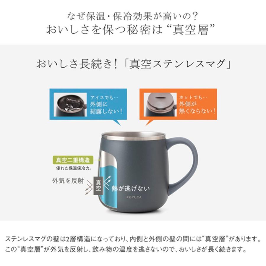 KEYUCA（ケユカ） マグカップ 保温 保冷 ステンレス 真空断熱