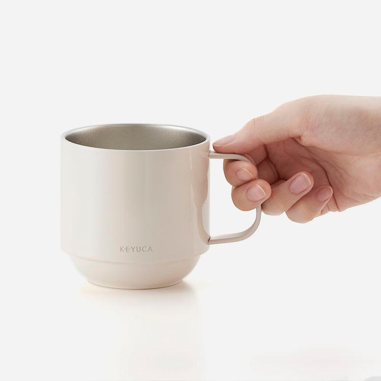 KEYUCA（ケユカ） 食器 コップ マグカップ 保冷 保温 おしゃれ ステンレスマグカップ 保温マグ[BEIL重なるステンレスマグ ...