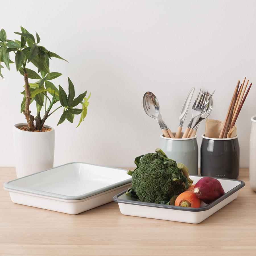 トレー キッチン用品 下味 下ごしらえ 調理器具 食洗機 オーブン 直火 IH｜ ホーローバット25×20cm  KEYUCA(ケユカ) | KEYUCA