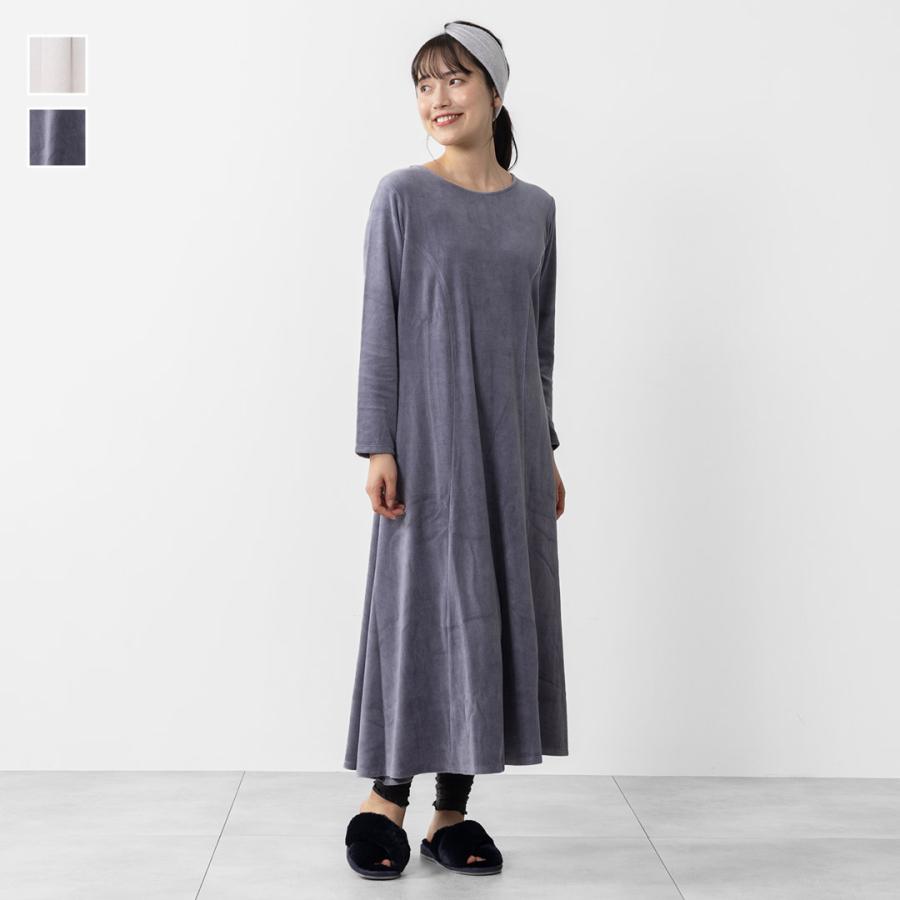 ルームウェア ワンピース レディース おしゃれ  通販 ｜ ケユカリラックスウェア 内側綿ベロア前後2WAYフレアワンピース  KEYUCA(ケユカ) | KEYUCA
