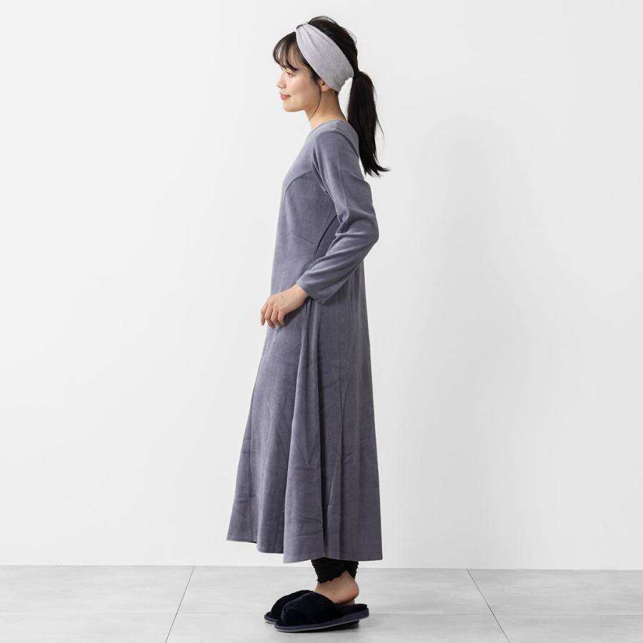ルームウェア ワンピース レディース おしゃれ  通販 ｜ ケユカリラックスウェア 内側綿ベロア前後2WAYフレアワンピース  KEYUCA(ケユカ) | KEYUCA | 05