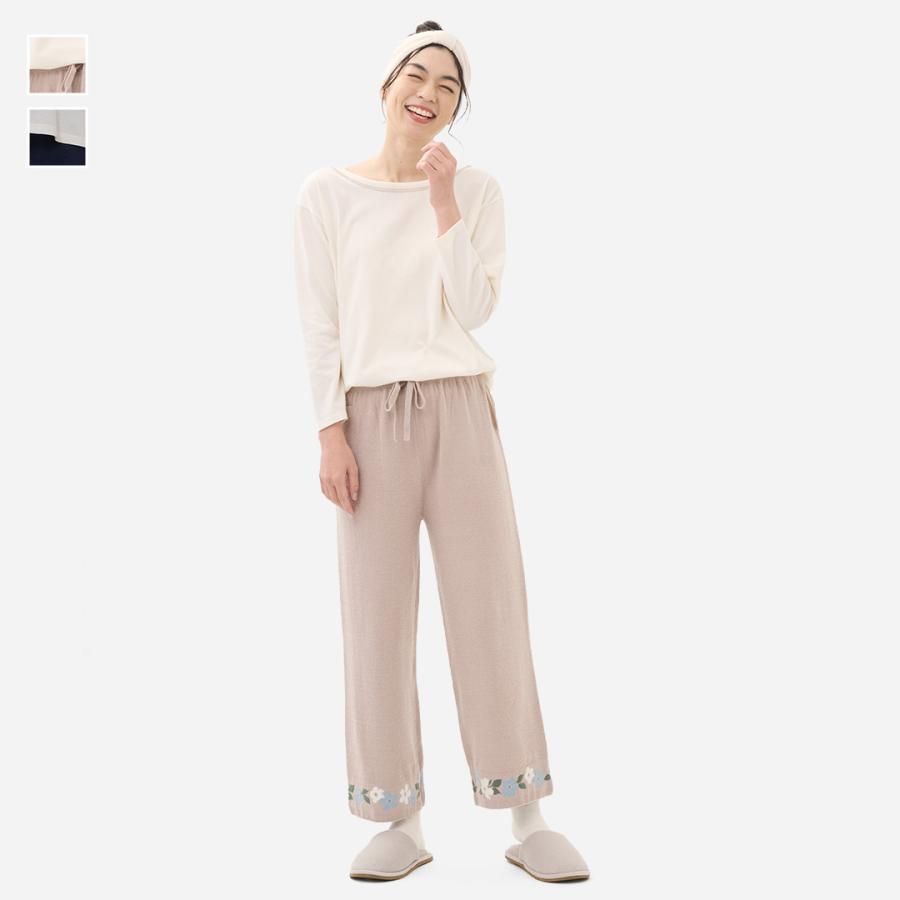 ルームウェア 部屋着 パンツ カットソー 上下セット レディース おしゃれ 通販 ｜ 長袖フラワーニットパンツセットアップ KEYUCA(ケユカ) | KEYUCA
