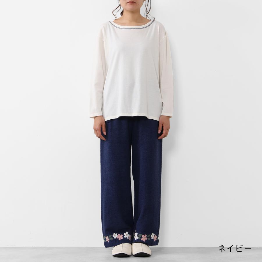 ルームウェア 部屋着 パンツ カットソー 上下セット レディース おしゃれ 通販 ｜ 長袖フラワーニットパンツセットアップ KEYUCA(ケユカ) | KEYUCA | 02