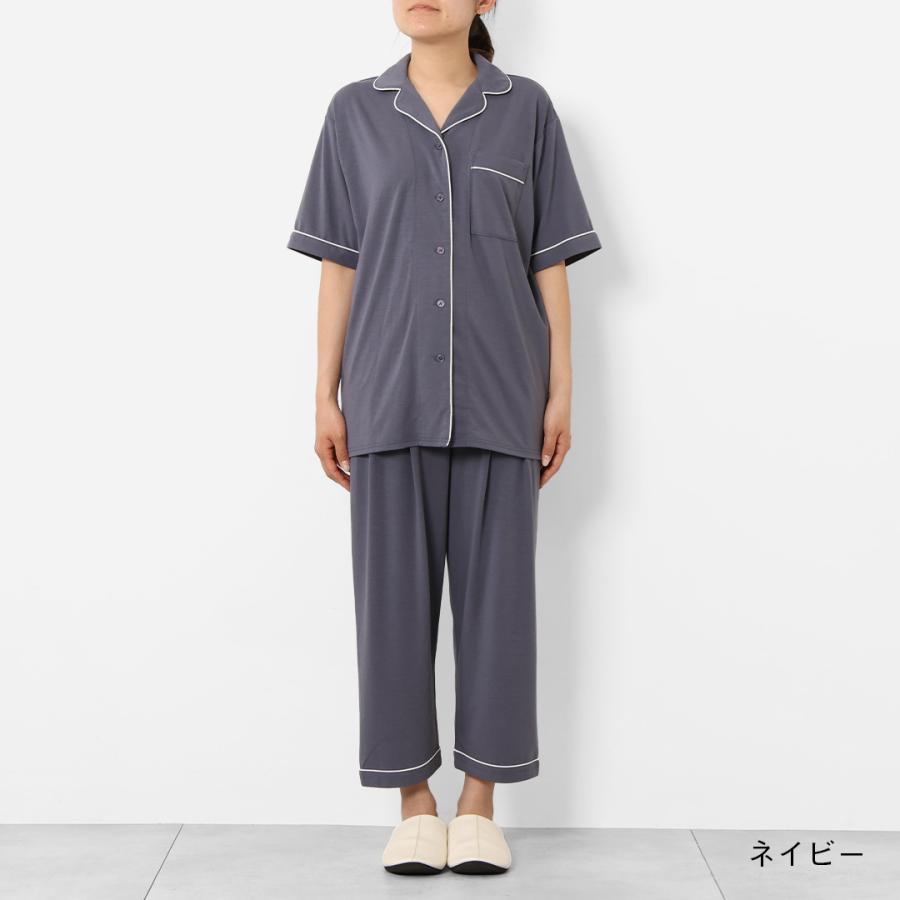 半袖パジャマ  上下セット 睡眠の質  体型カバー ｜ ケユカナイトウェア 接触冷感なめらかベア天半袖パジャマセットアップ KEYUCA(ケユカ) | KEYUCA | 01