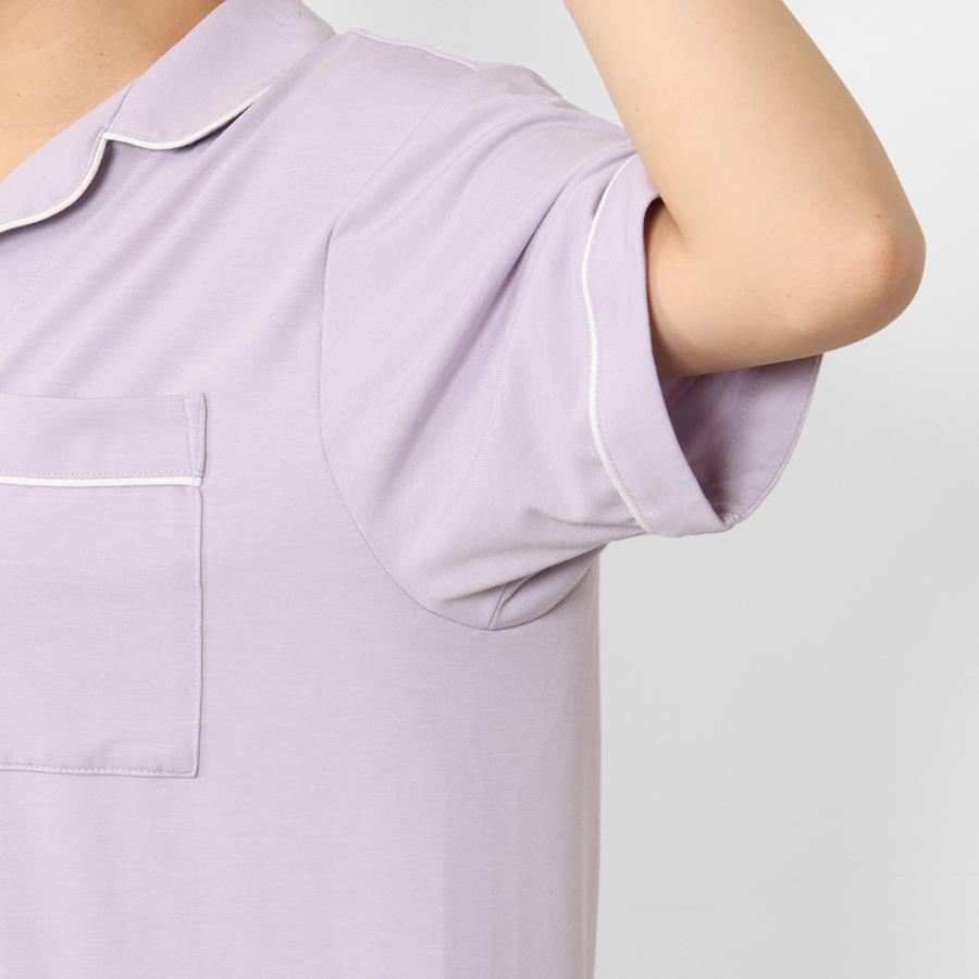 半袖パジャマ  上下セット 睡眠の質  体型カバー ｜ ケユカナイトウェア 接触冷感なめらかベア天半袖パジャマセットアップ KEYUCA(ケユカ) | KEYUCA | 06