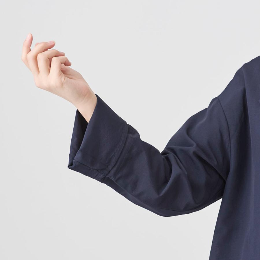 男女兼用 ユニセックス 撥水 ナイロンコート ロングコート バッグ付き｜ 晴雨兼用UVカットノーカラーコート  KEYUCA(ケユカ) | KEYUCA | 07