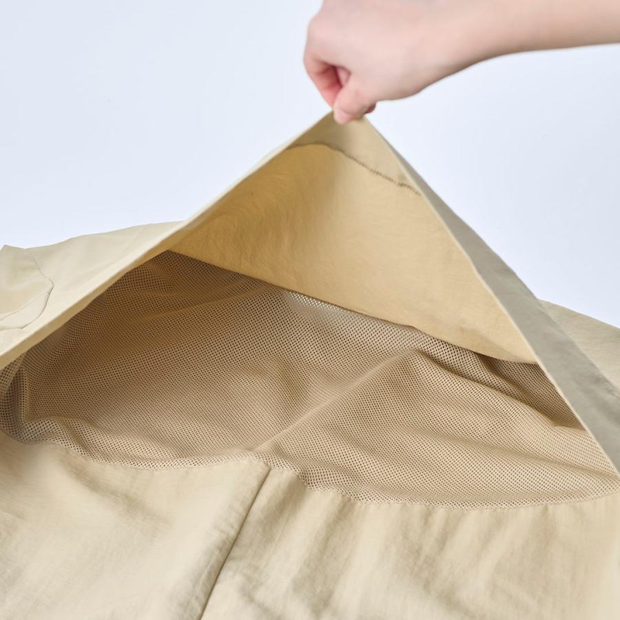 男女兼用 ユニセックス 撥水 ナイロンコート ロングコート バッグ付き｜ 晴雨兼用UVカットノーカラーコート  KEYUCA(ケユカ) | KEYUCA | 09