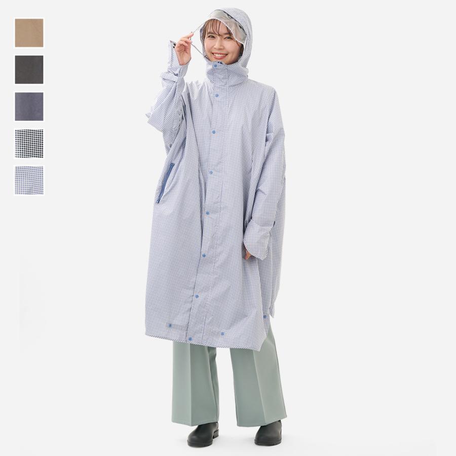KEYUCA（ケユカ） レインポンチョ カッパ 雨具 透明つば バイザー付き
