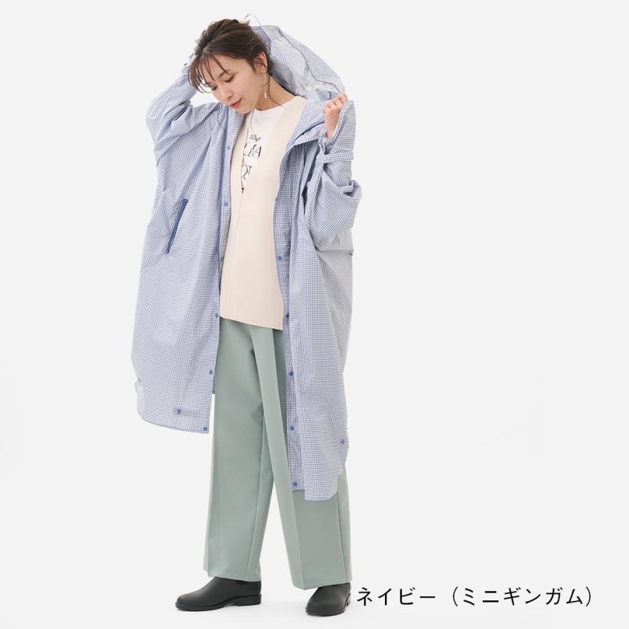 KEYUCA（ケユカ） レインポンチョ カッパ 雨具 透明つば バイザー付き