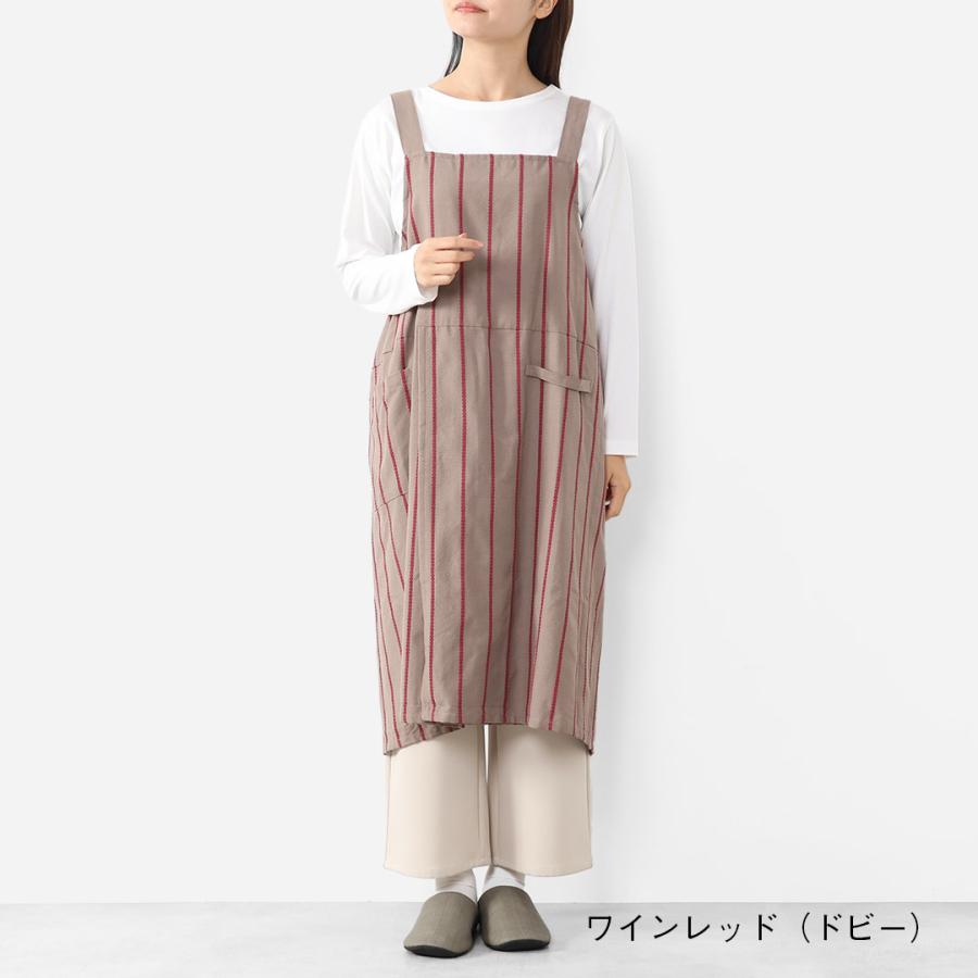 KEYUCA（ケユカ） エプロン キッチンエプロン 無地 かぶる バック