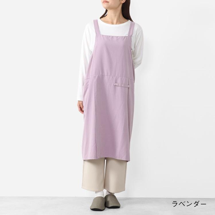 KEYUCA（ケユカ） エプロン キッチンエプロン 無地 かぶる バック