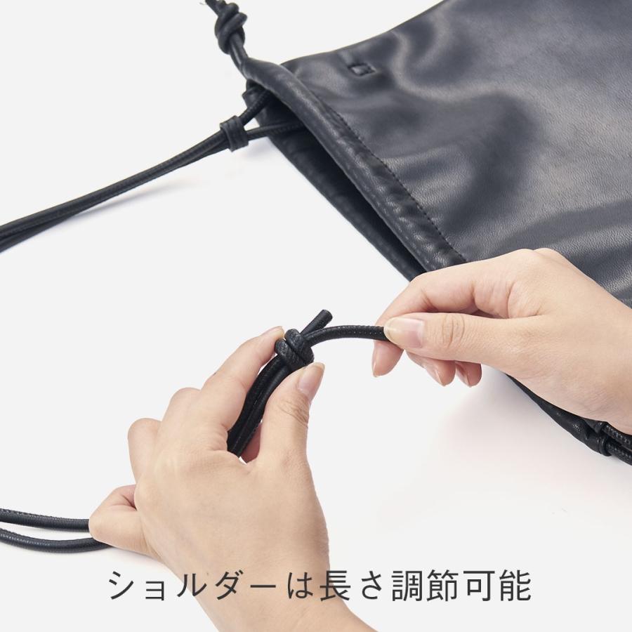 KEYUCA（ケユカ） ショルダーバッグ 巾着 レザー レディース 合皮 