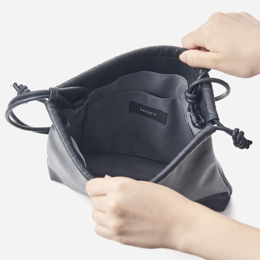 KEYUCA（ケユカ） ショルダーバッグ 巾着 レザー レディース 合皮 