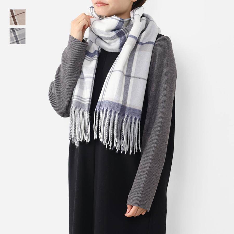 KEYUCA（ケユカ） ストール マフラー チェック柄 静電気防止 シンプル