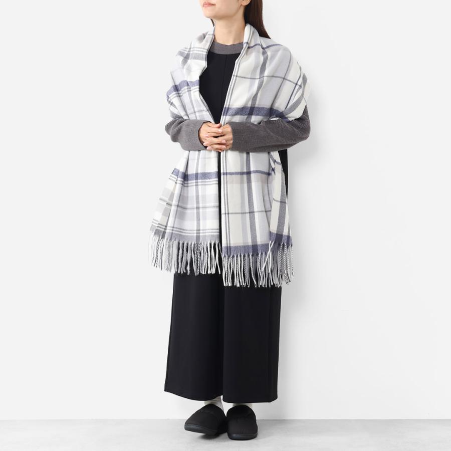 KEYUCA（ケユカ） ストール マフラー チェック柄 静電気防止 シンプル