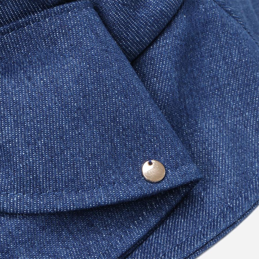 日よけ 旅行 トラベル 抜け感 日焼け防止 軽量 お散歩 ガーデニング 顔まわり ｜ デニムリボンスリットハット ネイビー KEYUCA(ケユカ) | KEYUCA | 03