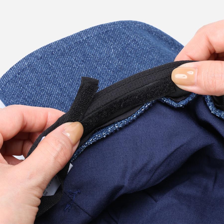 日よけ 旅行 トラベル 抜け感 日焼け防止 軽量 お散歩 ガーデニング 顔まわり ｜ デニムリボンスリットハット ネイビー KEYUCA(ケユカ) | KEYUCA | 04