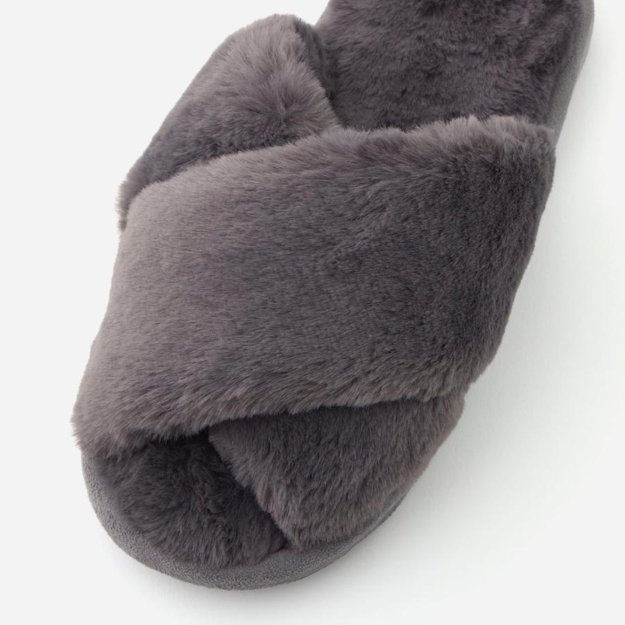 ルームシューズ ファー ふわふわ 洗濯可 リラックス 履き心地 かわいい｜ クロスファースリッパ  KEYUCA(ケユカ) | KEYUCA | 04