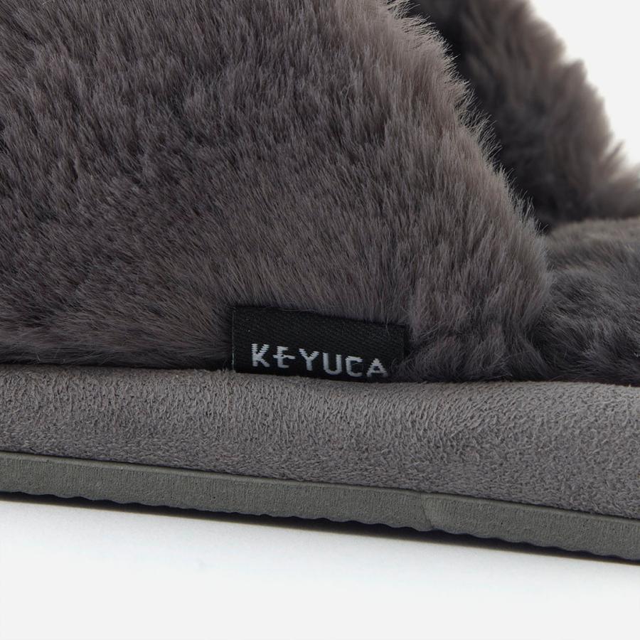 ルームシューズ ファー ふわふわ 洗濯可 リラックス 履き心地 かわいい｜ クロスファースリッパ  KEYUCA(ケユカ) | KEYUCA | 08
