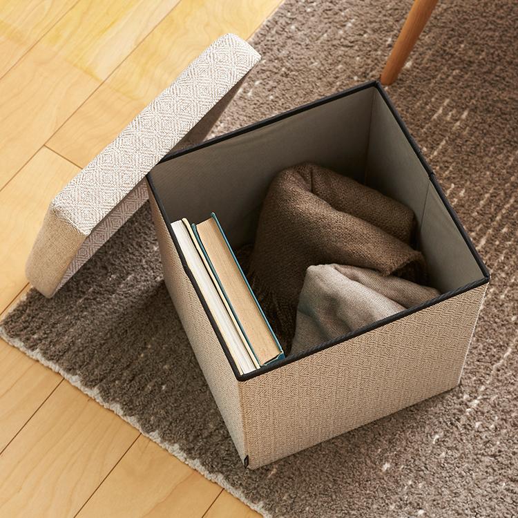 KEYUCA（ケユカ） スツール 収納 Swal たためるフタ付収納スツール