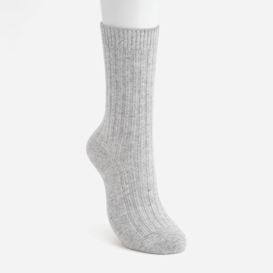レディース 可愛い パステル調 ルームソックス シンプル 長め クルーソックス ｜ d アンゴラ混リブクルー|ソックス|靴下  KEYUCA(ケユカ) | KEYUCA | 06