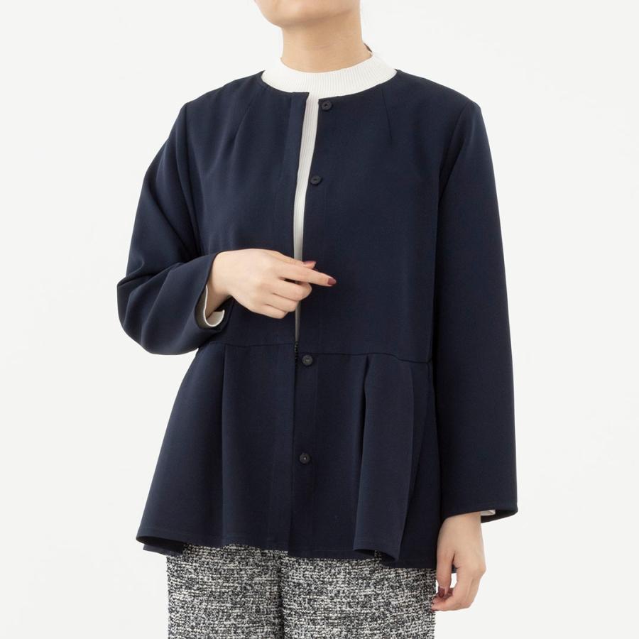 KEYUCA（ケユカ） レディース ノーカラージャケット 防汚撥水