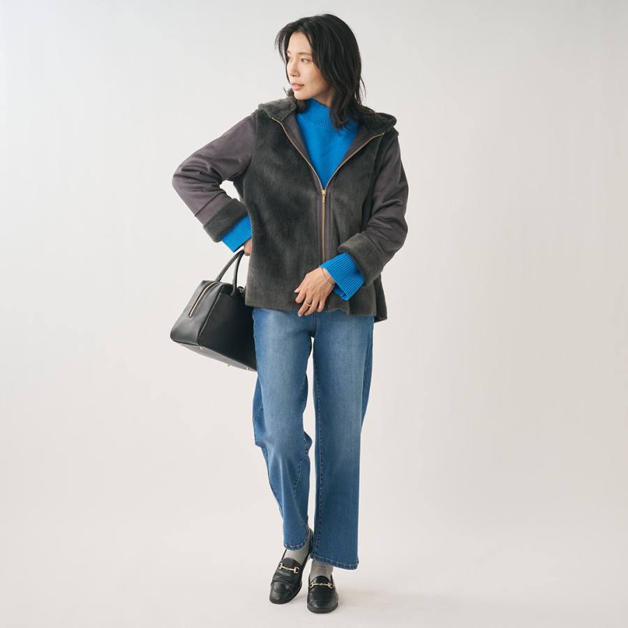 トップス yukki Green Parks（グリーンパークス） tシャツ 2WAY7分袖タック裾ZIPプル