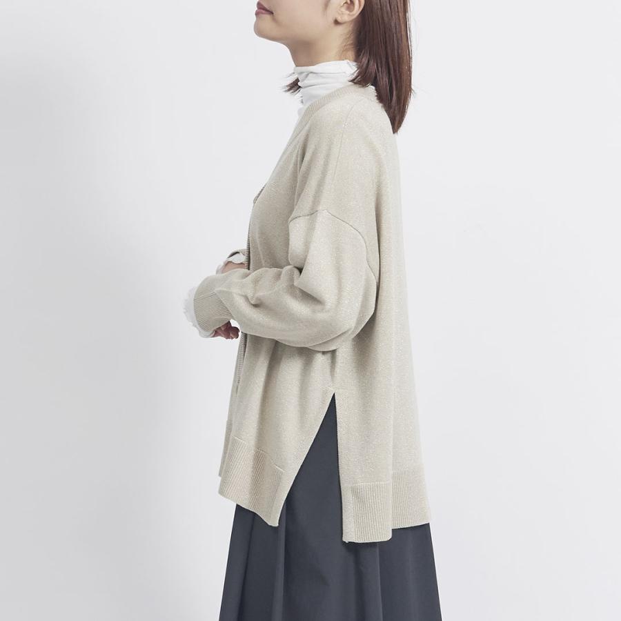 &ellecy アンドエルシー ラメニットカーディガン ユニセックス ゆったり KEYUCA（ケユカ） レディース トップス 新作 カーディガン ラメ ニット