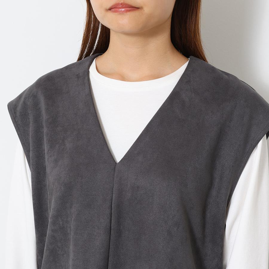 KEYUCA（ケユカ） レディース ベスト トップス スウェード ストレッチ