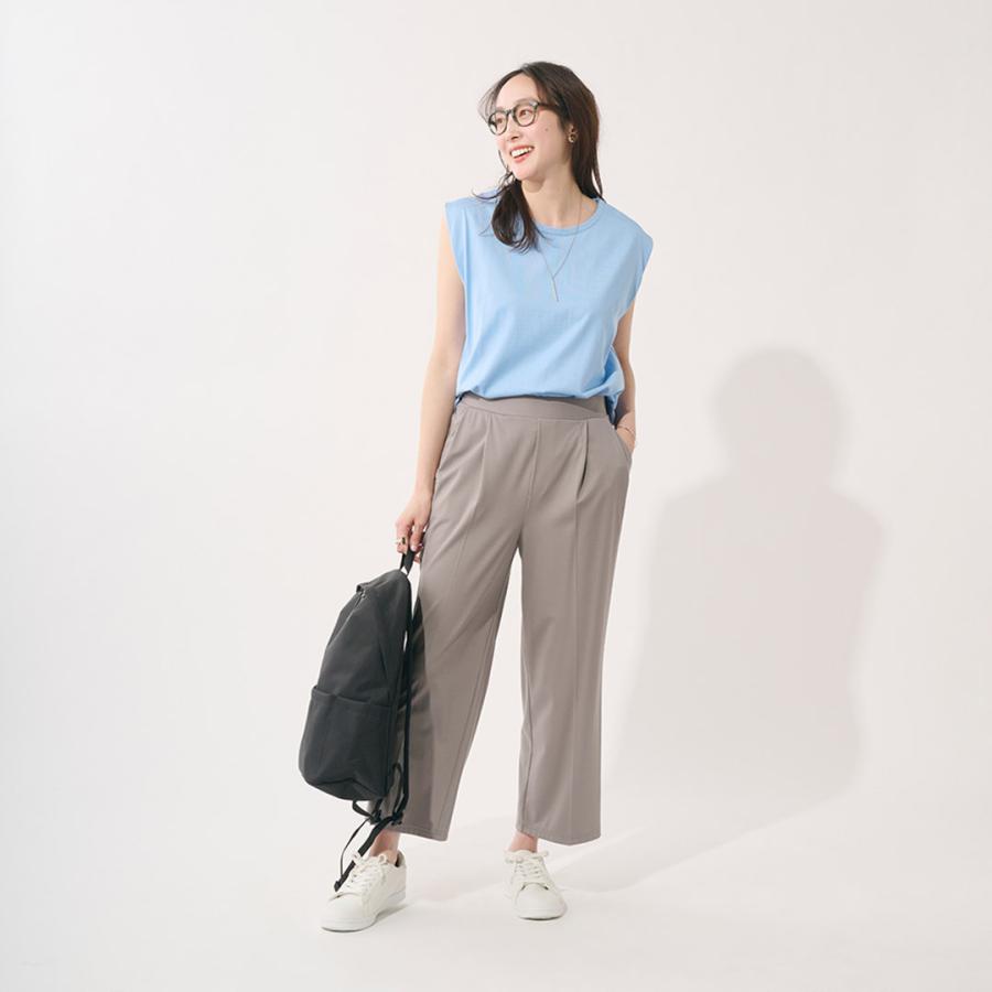 レディース トップス Tシャツ カットソー ノースリーブ ウォッシャブル 夏 おしゃれ 通販|【KEYUCA BASIC】クルーネックノースリーブTシャツ KEYUCA(ケユカ) | KEYUCA | 04
